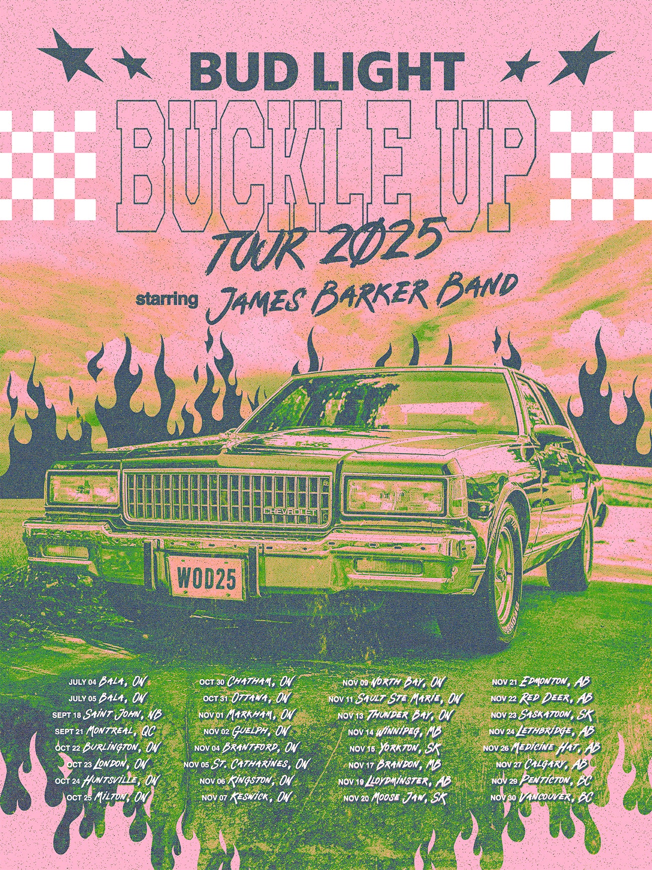 JBB Official Tour poster signed by James Barker Band